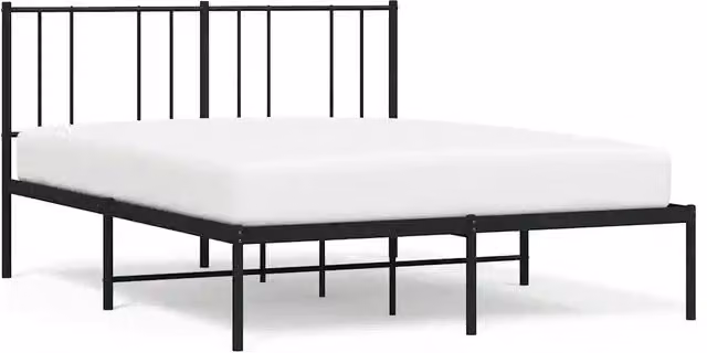 Letto matrimoniale con testiera in metallo nero L/P/H: 160 x 200 x 90 cm