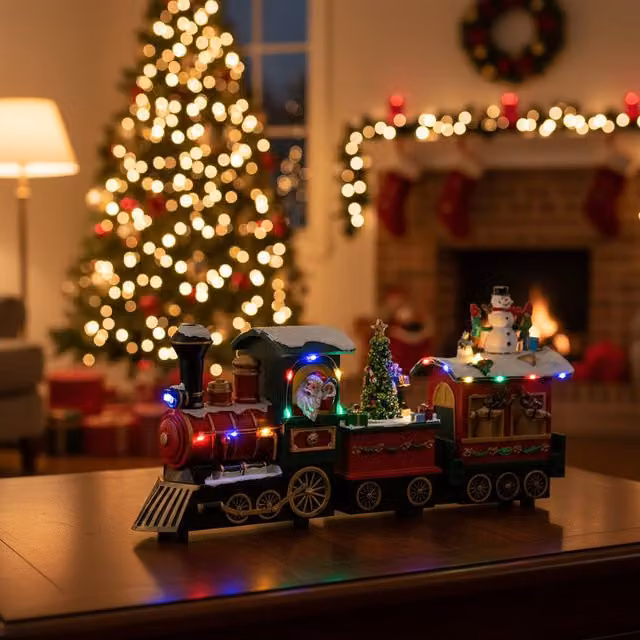 Trenino di Babbo Natale con led