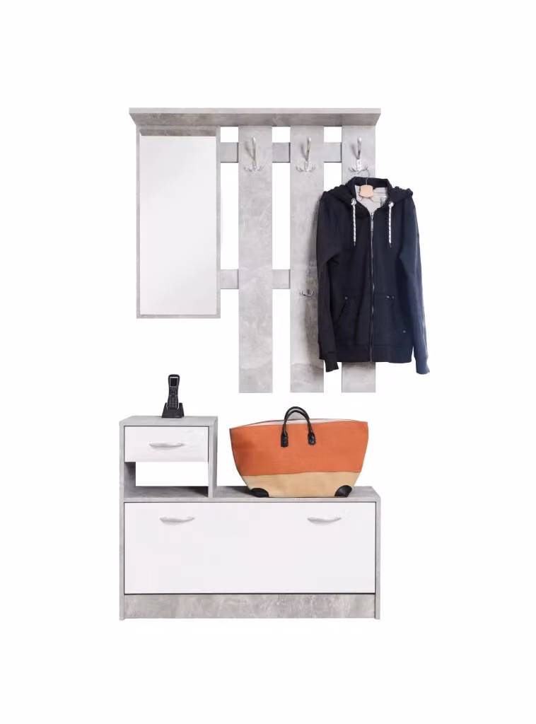 Mobile da ingresso Irone DMORA colore grigio opaco L: 100 cm, P: 25 cm, H: 180 cm – 2