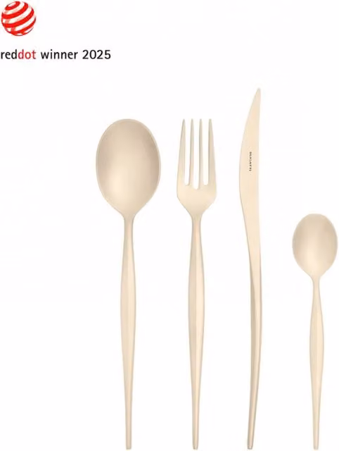 NATURA CHAMPAGNE, Posate Set 24 Pz, Scatola Finestra, Casa Bugatti