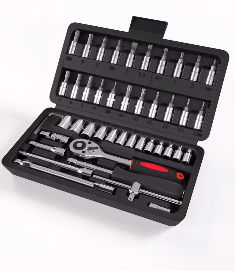 Set di 46 chiavi a Esagono mini con cappucci in acciaio Cr-V