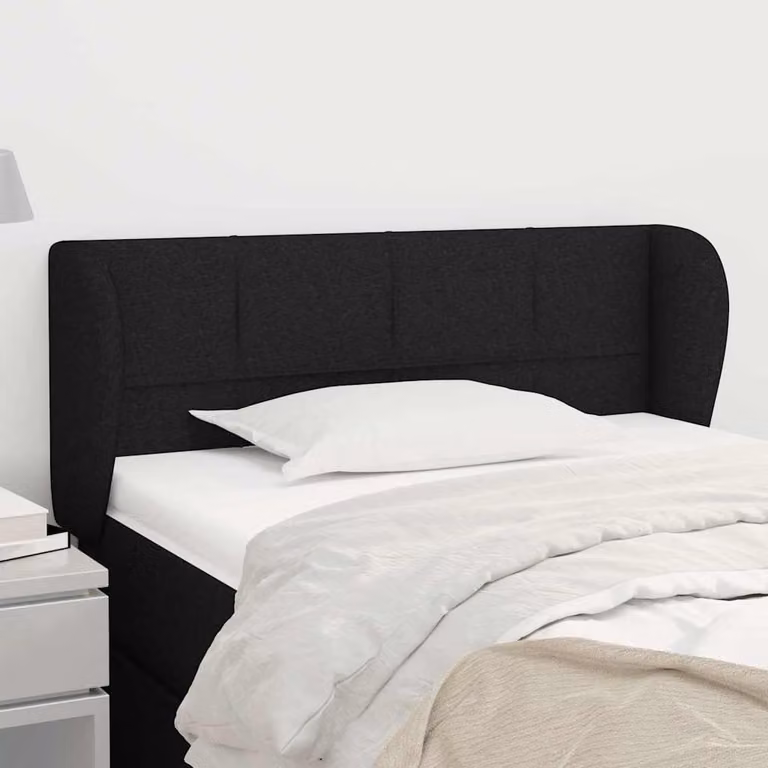 Testiera ad orecchio vidaXL in tessuto nero L: 93 cm, P: 23 cm, H: 78-88 cm