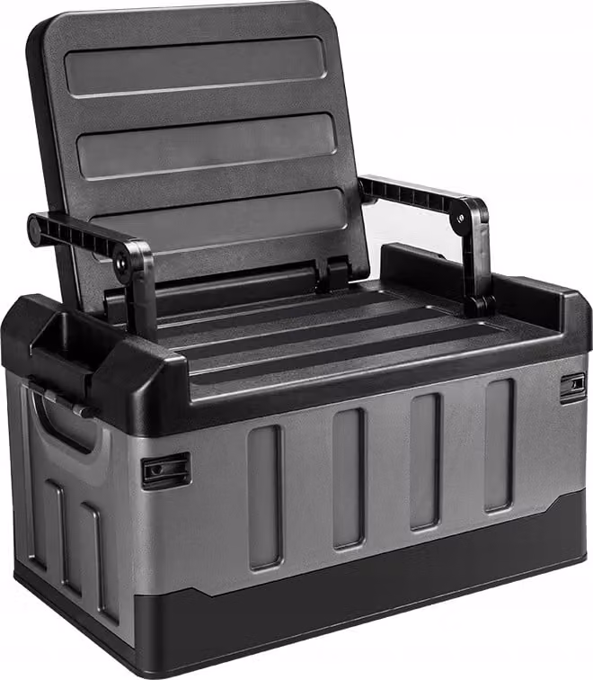 SEDIA DA GIARDINO Panca 60L pieghevole mobile da campeggio nera