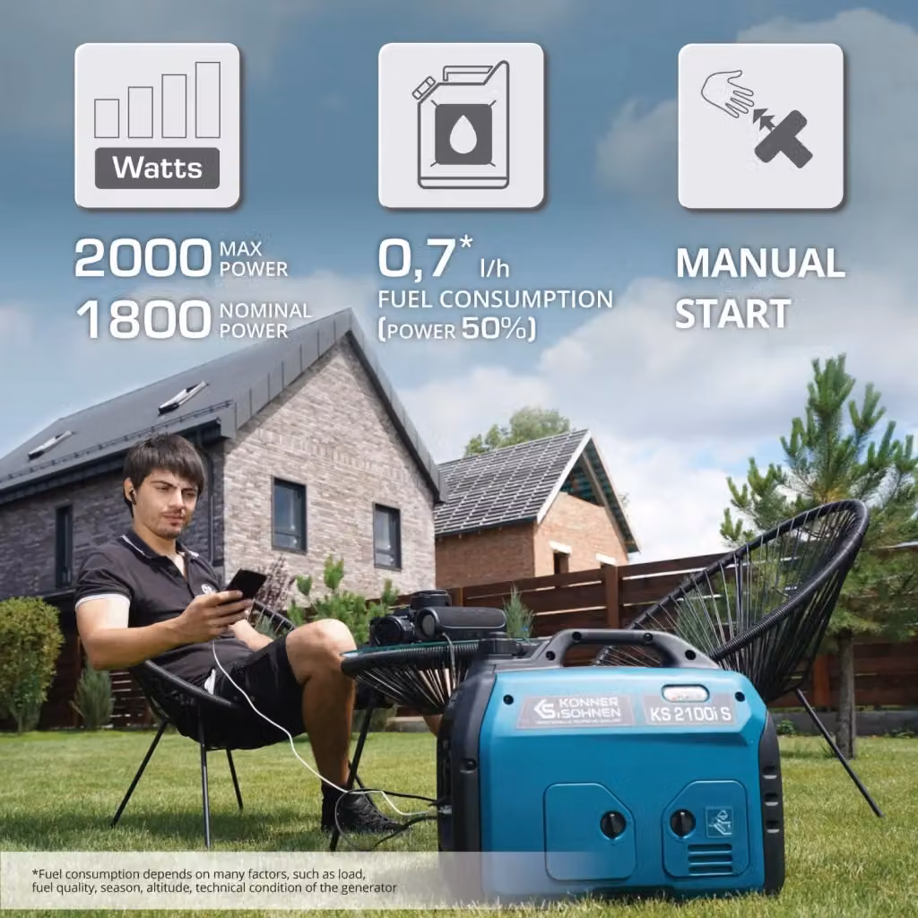 Generatore inverter Könner & Söhnen KS 2100i S nero e blu – 2