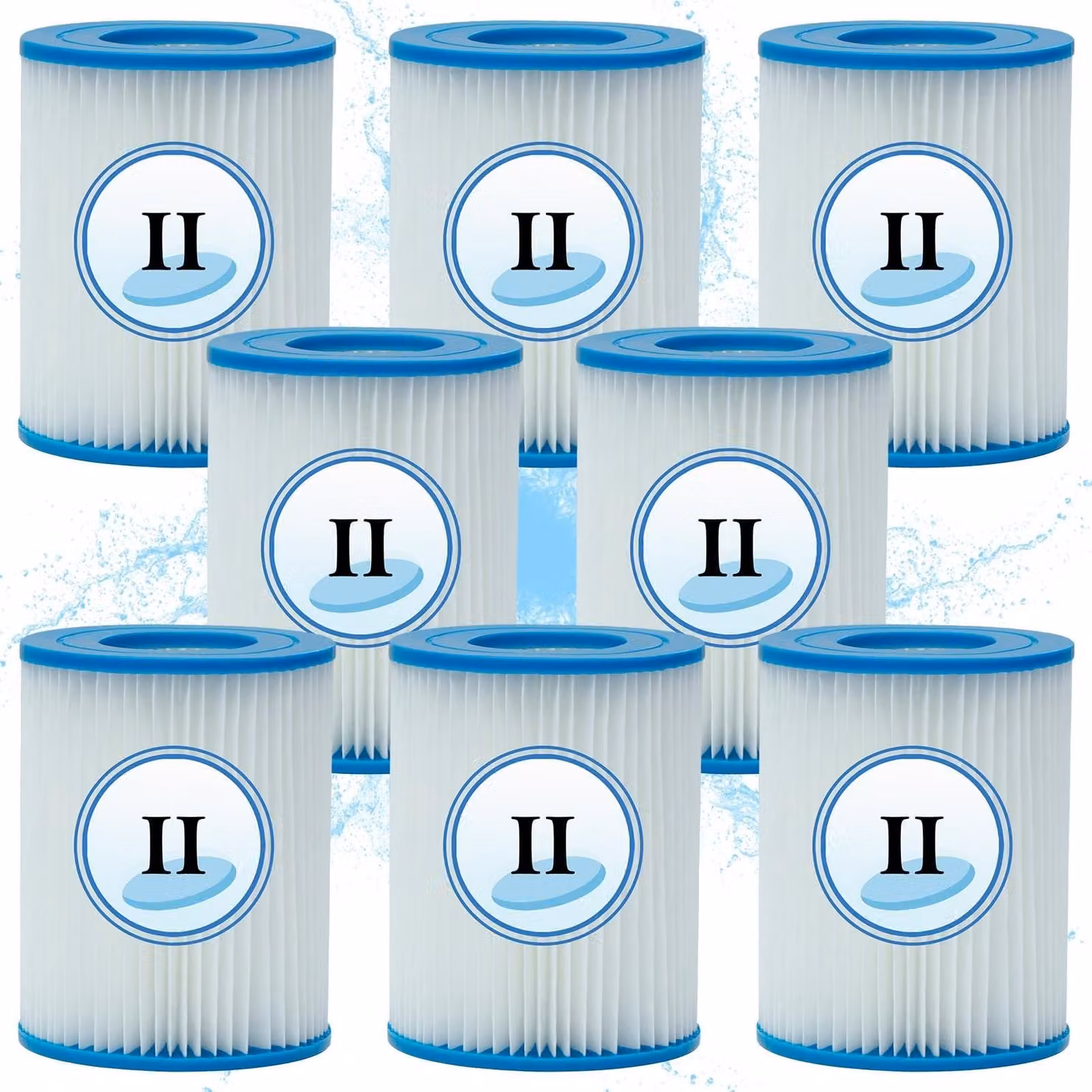 Cartucce filtranti di tipo II per filtri per piscine (confezione da 8 pezzi)