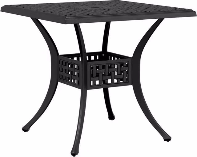 Tavolo da Giardino | Tavolino da esterno Nero 80x80x75 cm in Alluminio Pressofuso