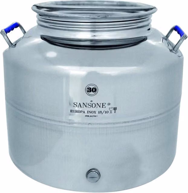 Bidone a fusto contenitore in acciaio inox Salone Srl colore argento da 30 lt