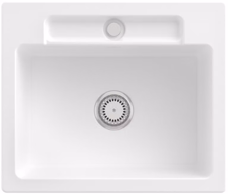 Lavello da cucina Villeroy&Boch, lavello da cucina Siluet 60 S Stone White 600x510mm, larghezza base 60cm