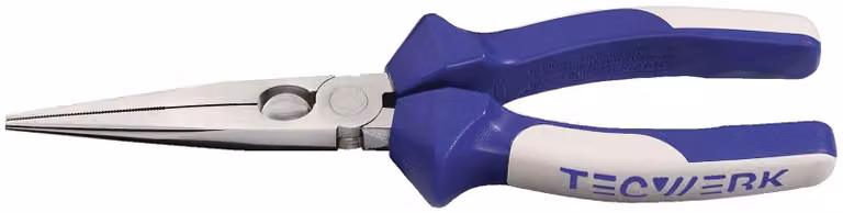 Pinza a becchi piatti, lunghezza 200 mm, versione ridotta, con rivestimento multistrato TECWERK