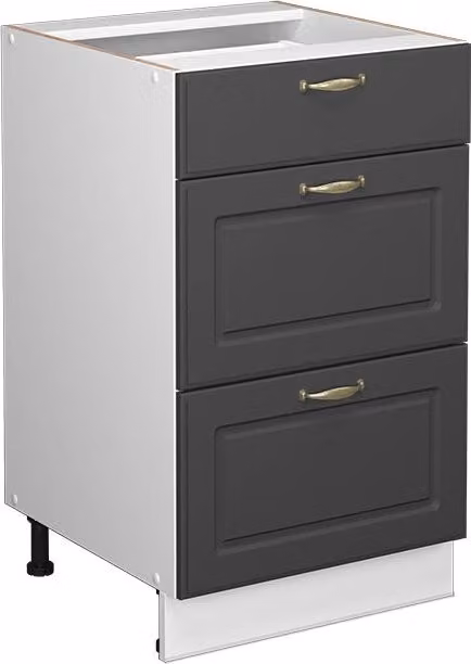 Cassettiera da bagno Fame-Line Antracite-oro 50 x 82 cm senza piano di lavoro Vicco