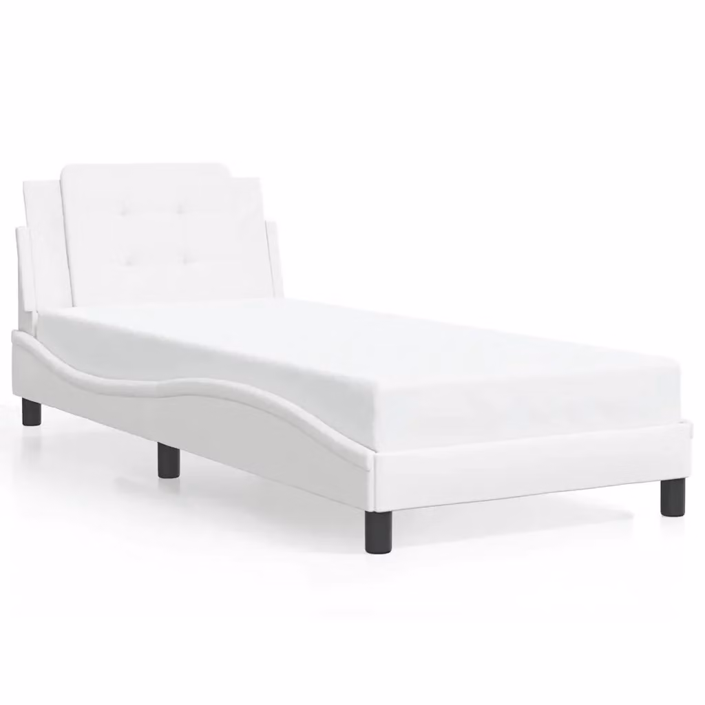 vidaXL Giroletto Zadar senza materasso in similpelle bianco 90x200 cm – 2
