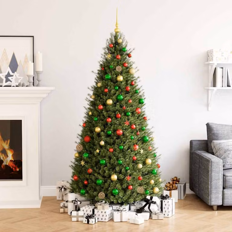 vidaXL Set di 112 decorazioni natalizie a forma di pallina in polistirene, colori Rosso, Verde e Oro