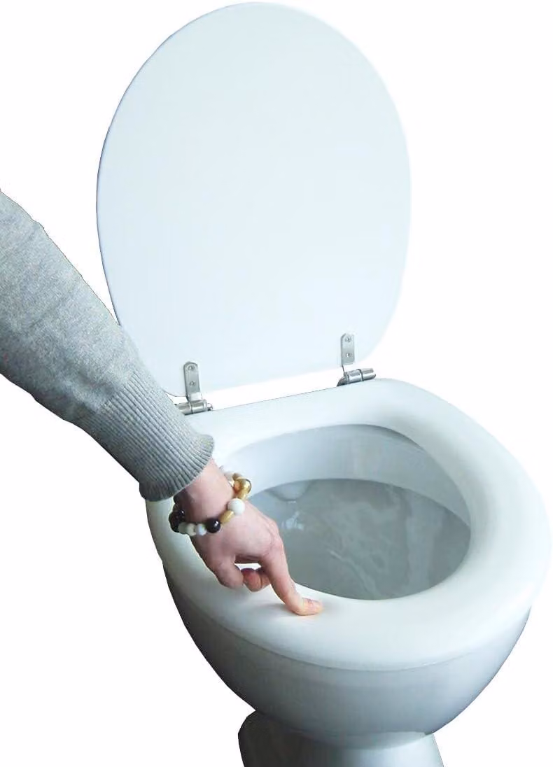 Copertura per WC in materiale morbido con cerniere in acciaio inossidabile