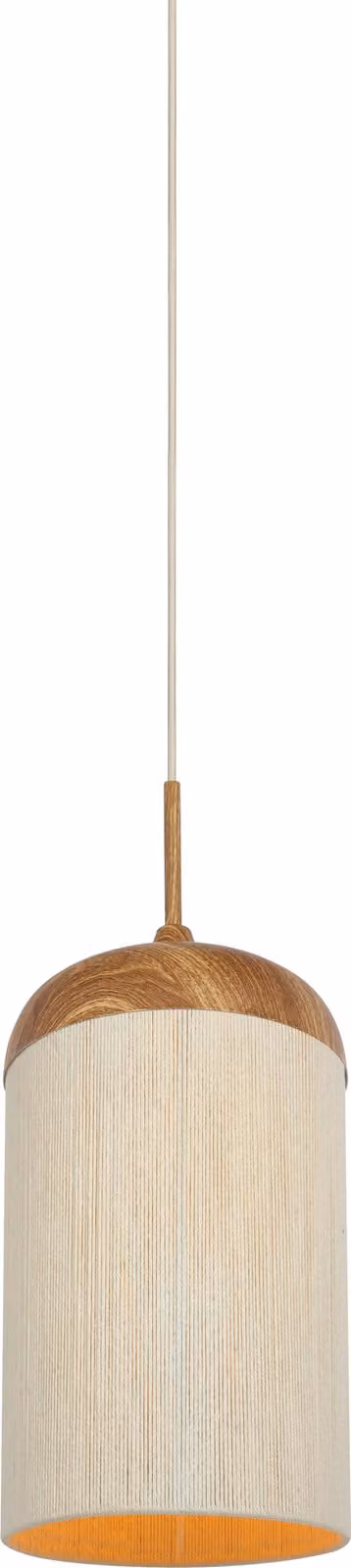 Lampada a sospensione - beige naturale - Dania - cotone metallo - Ø 27cm - E27 - 2985643 - Light & Living