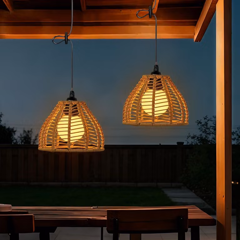 Lampade solari per esterni, per giardino, set di 2 lanterne a energia solare