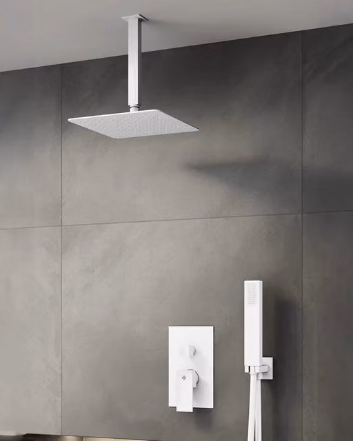 Set doccia da incasso Orion Bianco Monomando rocicador a techo DUCHA.ES