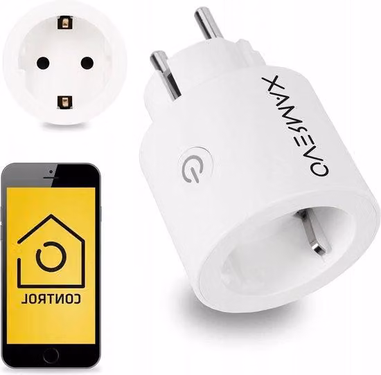 Presa per casa intelligente, 220-250 V CA, 16 A, 50-60 Hz, 4000 W, contatore di consumo, schema funzionale, comando tramite app, comando vocale, Wi-Fi, 2,4 GHz, pezzo unico.