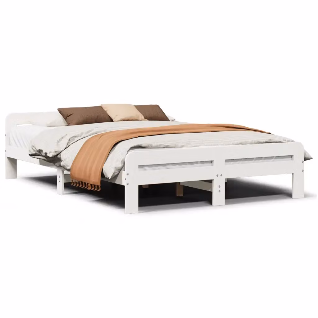 Letto in legno massello di pino bianco stile rustico vidaXL L/P/H: 150 x 200 x 85 cm – 2