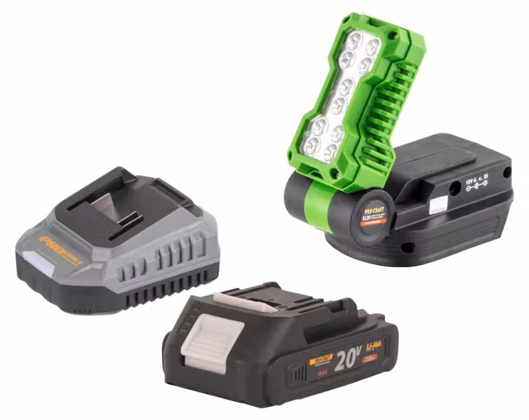 Procraft LL20bb Faretto LED a batteria 20 V 500 lm + 1x batteria 2,0 Ah + caricabatteria
