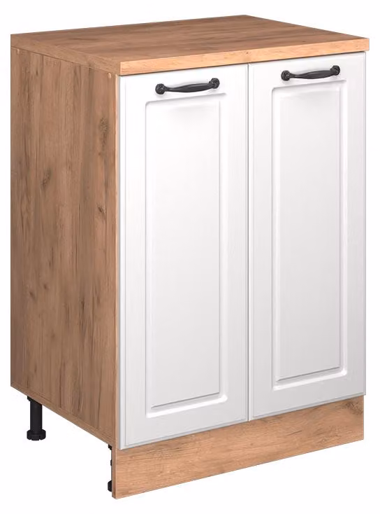 Mobile cucina sottotetto Vicco R-Line Bianco rustico 60 cm senza inclinazione con 2 ante, Model 61767