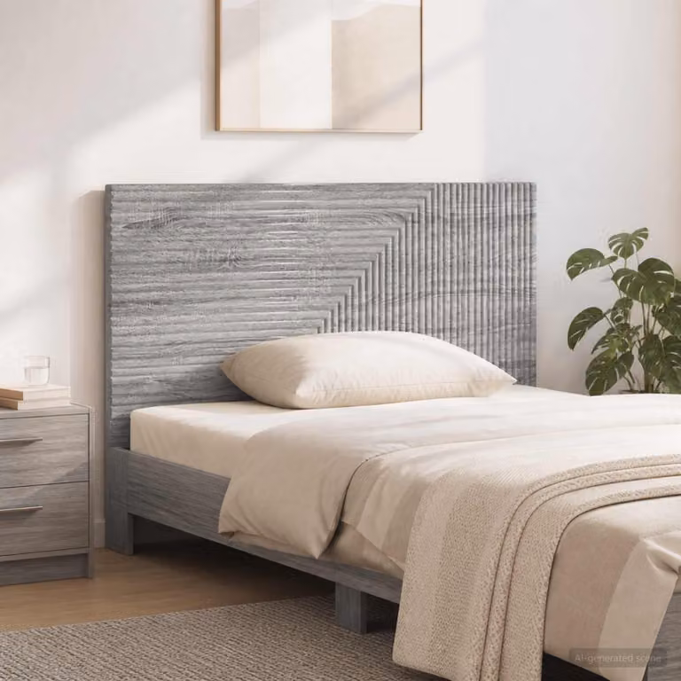 Testiera da muro vidaXL HAARLEM Sonoma grigio in legno ingegnerizzato con ripiano integrato