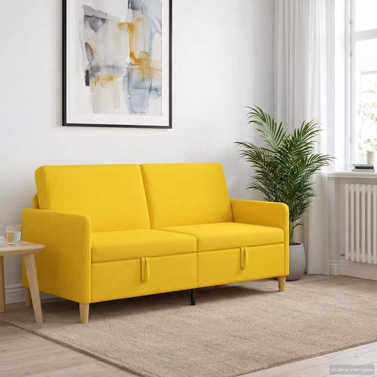 vidaXL Divano Moderno con Contenitore Giallo L: 172 cm, P: 78 cm, H: 87 cm