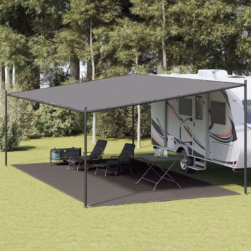 Tappeto da tenda vidaXL antracite, resistente ai raggi UV e facile da pulire, L: 400 cm x P: 700 cm
