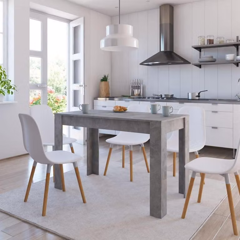 Tavolo da pranzo grigio cemento 120x60x76 cm materiale a base di legno