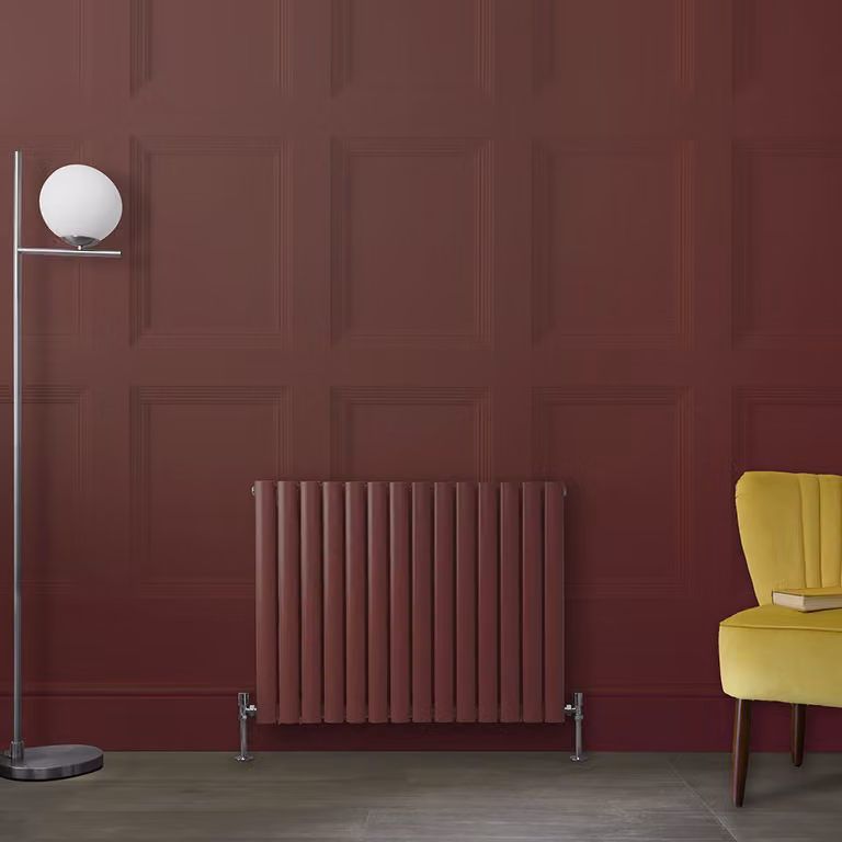 Radiatore di Design Orizzontale  Rosso (Booth Rosso) -  635mm x 826mm - Pannello Singolo  - Revive