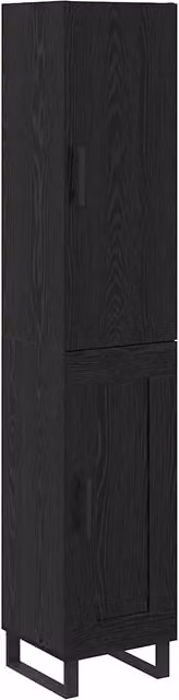 Credenza Buffet da pranzo moderna in legno multistrato Rovere Nero L: 34,5 cm, P: 34 cm, H: 180 cm