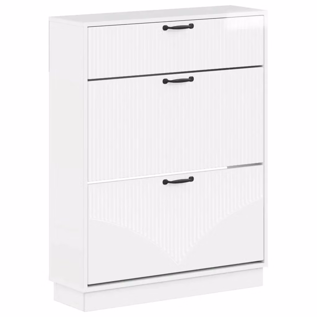 Mobile porta scarpe moderno vidaXL in MDF e metallo lucido L/P/H: 78 x 24 x 100 cm – 2