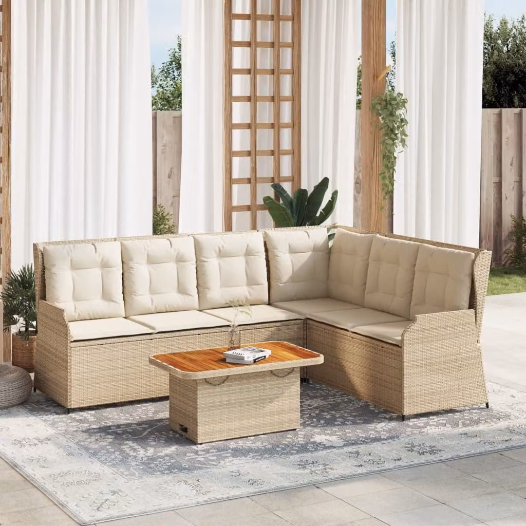 Maison Exclusive - Set Divani da Giardino 5 pz con Cuscini in Polyrattan Beige