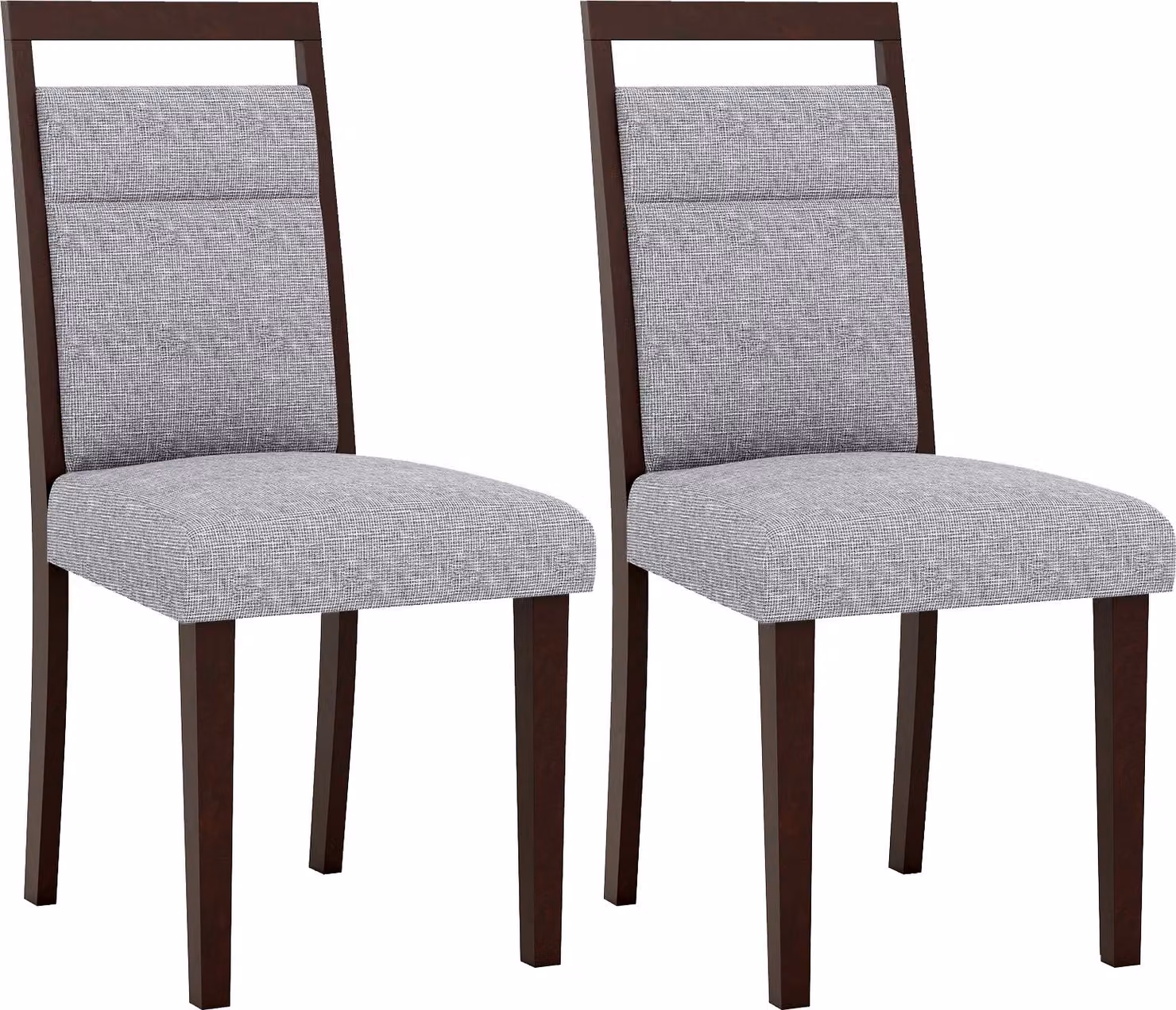 Set di 2 sedie da pranzo COSTWAY, sedie da cucina in legno, sedie da tavolo con seduta imbottita, sedie in legno imbottite, fino a 150 kg, sedie (grigio,2)