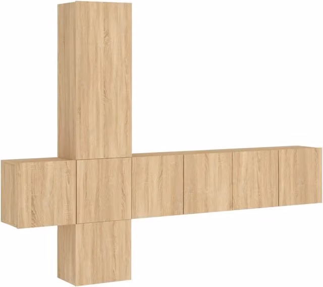 Mobili TV a Muro 5pz | Armadietto TV | Mobile Porta TV Rovere Sonoma in Legno Multistrato