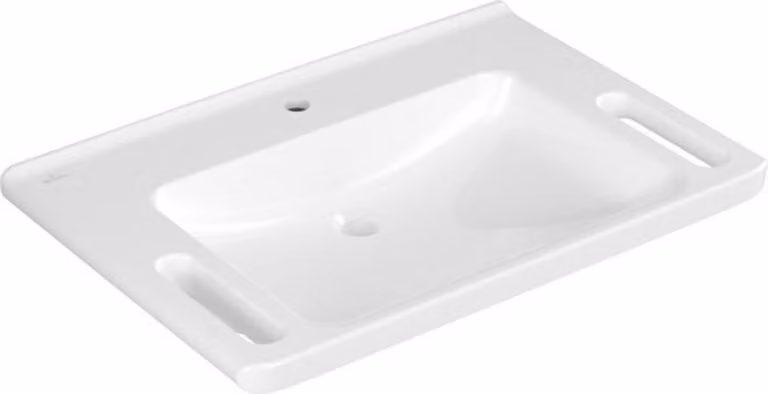 V&B Vicare lavabo 80x55cm, con foro per rubinetto, senza sfioratore, bianco