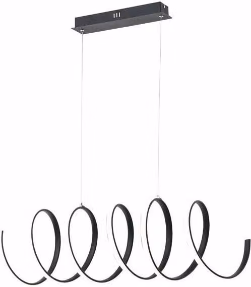 Lampada a sospensione LED Ribbon Reality Leuchten nera con luce 4000K e potenza 40W