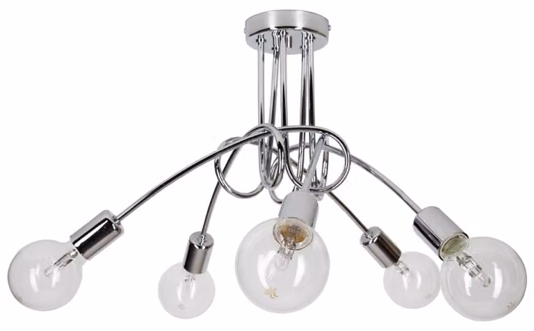 Lampada a sospensione industriale cromata in stile Edison – Lampada a sospensione moderna