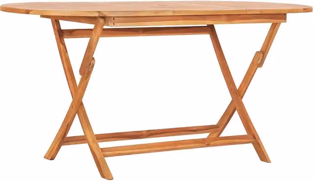 Tavolo da Giardino Pieghevole 160x80x75 cm in Massello di Teak