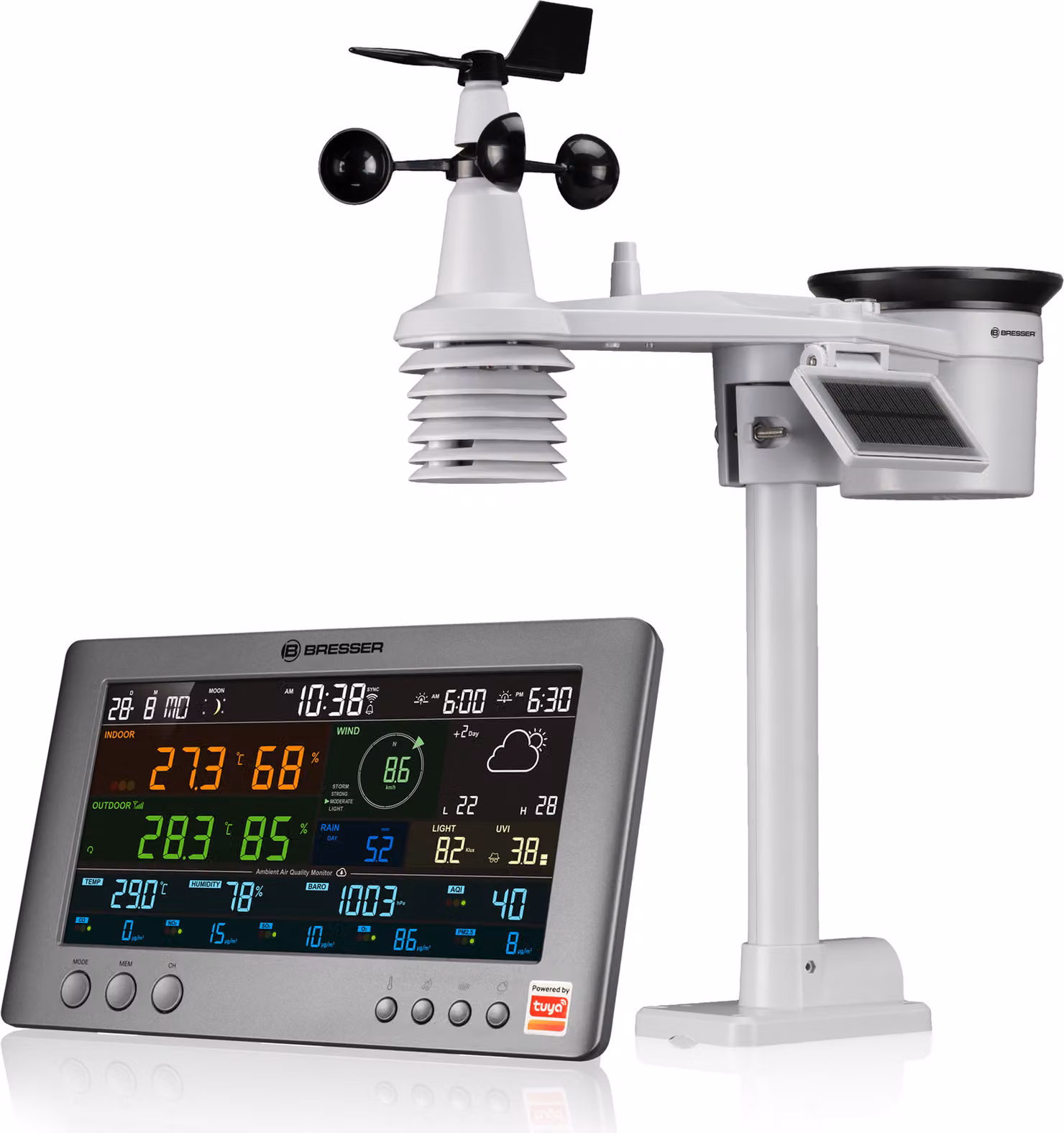 Stazione meteorologica wireless Bresser Tuya Profi con sensore esterno 7 in 1