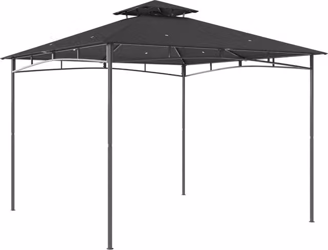 Gazebo da Giardino 3x3 m ¨C Minimal ¨C Grigio Scuro Doppio Tetto