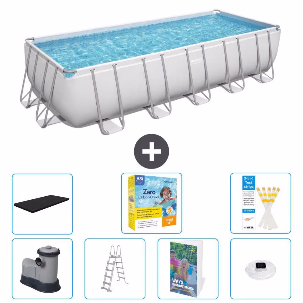 Bestway Power Steel, piscina rettangolare - 640x274x132 cm - composta da 6 parti, modello S526