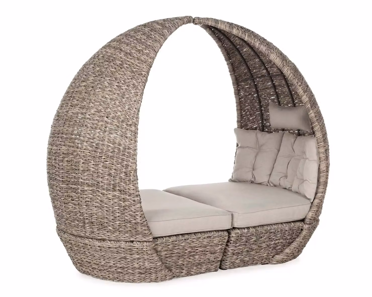 Set 2 poltrone daybed SAMUI in alluminio e fibra sintetica colore naturale