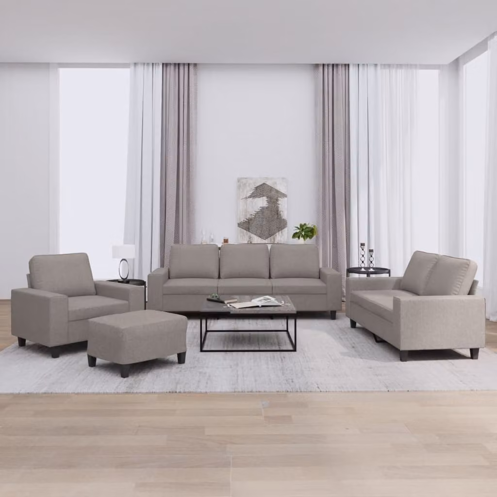 Maison Exclusive - Set di divani a 4 posti in tessuto color taupe