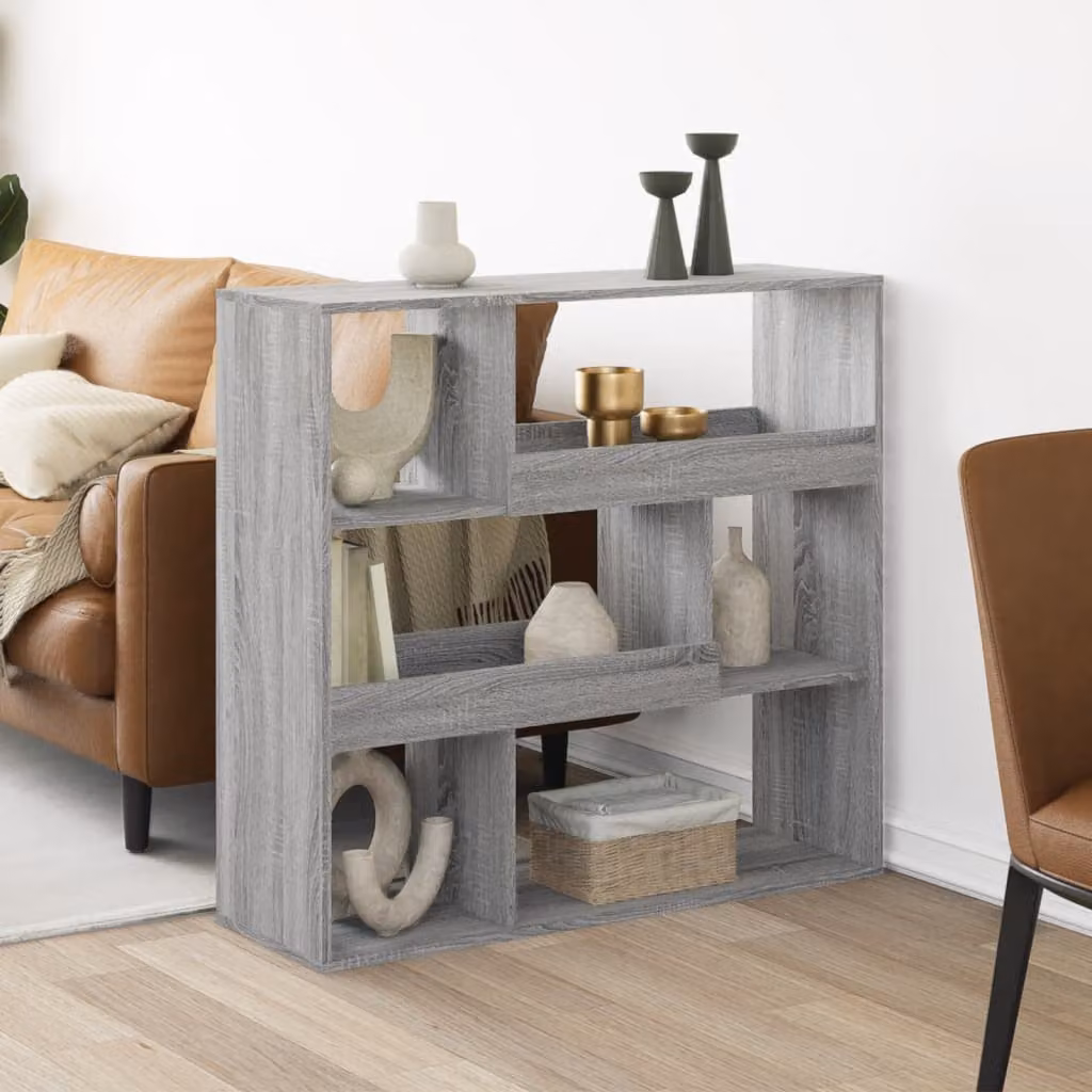 Libreria moderna vidaXL in MDF Grigio Sonoma, L 100 cm x P 33 cm x H 94,5 cm
