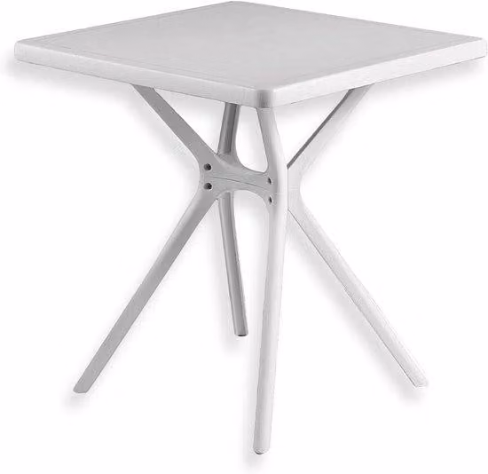 Tavolo da lavoro resistente - Arredamento da esterno - Per terrazza e giardino - Versatile, adatto sia per interni che per esterni - 70 x 70 cm - Bianco