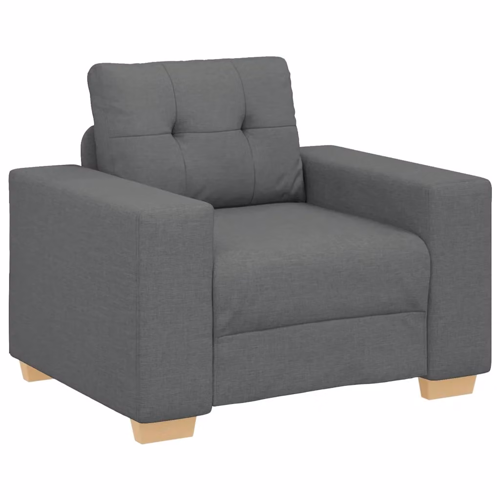 Poltrona relax moderna in tessuto grigio con braccioli per soggiorno o ufficio L: 100 cm, P: 78 cm, H: 80 cm – 2