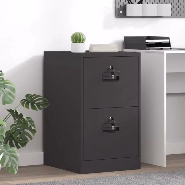 Armadio per File con cassetto Geometrico Nero 44 x 50 x 74,5 cm 891592