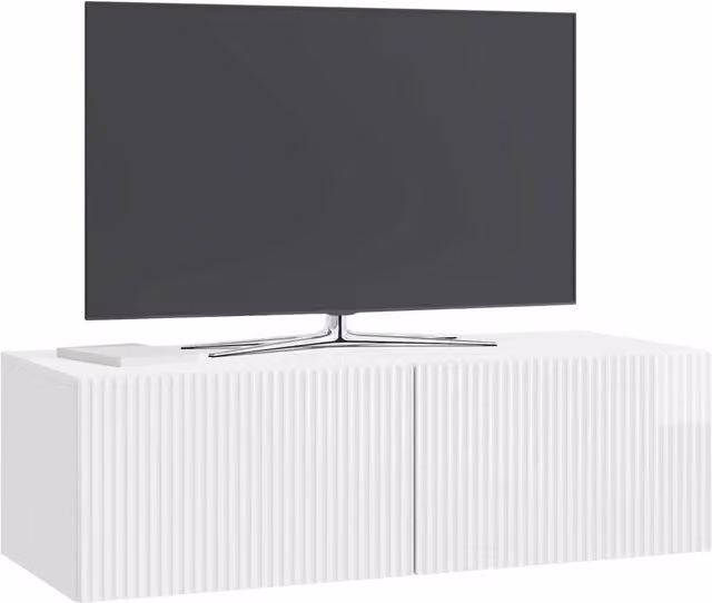 Mobile TV da muro DESIGN IN moderno in MDF bianco lucido L: 98 cm, P: 41 cm, H: 30 cm