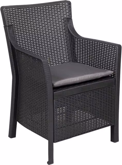 Poltrona Antracite in Plastica Design Minimalista per Giardino e Terrazzo H 89 x L 54 x P 55 cm