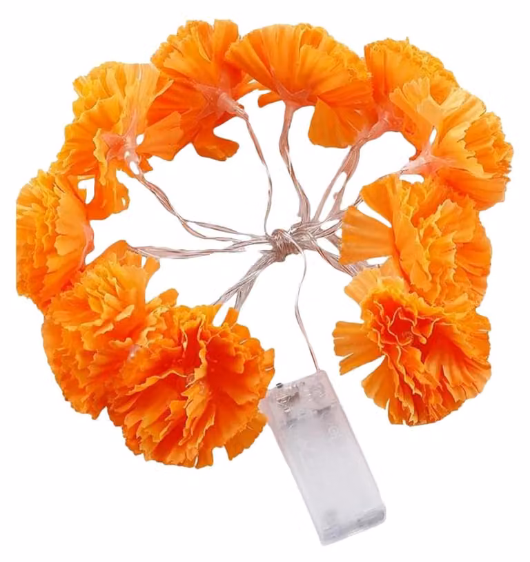 Catena luminosa a LED a forma di margherita, 15 metri, 10 LED, alimentata a batteria